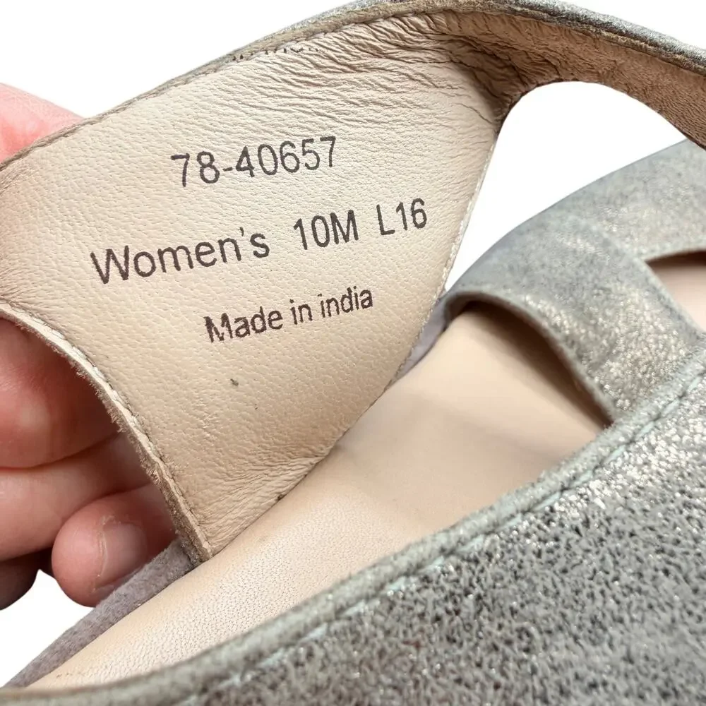 Johnston & Murphy Wedge Sandals Size 10M Taupe Suede Platform
